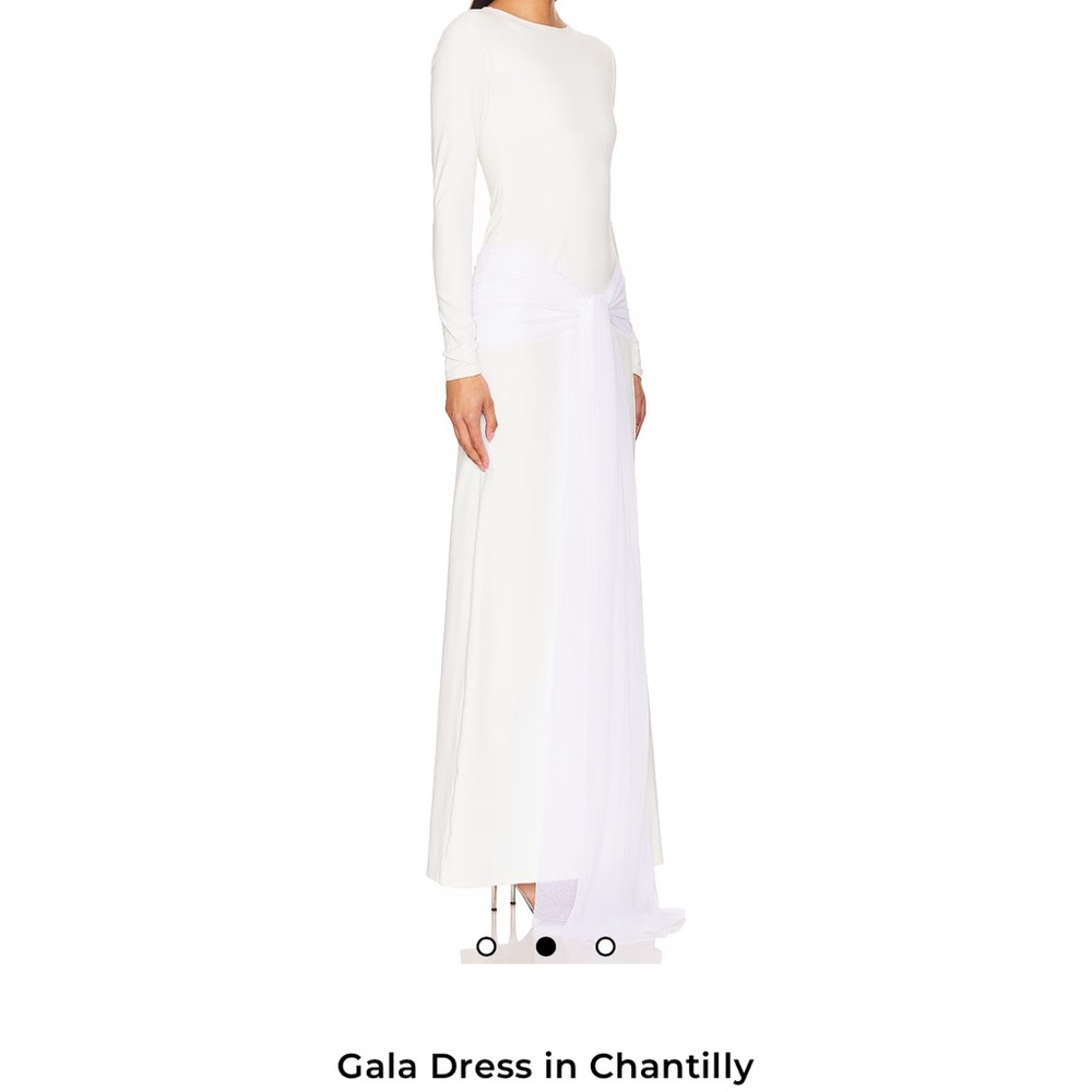 REVOLVE White Maxi Gala Dress Port de Bras
